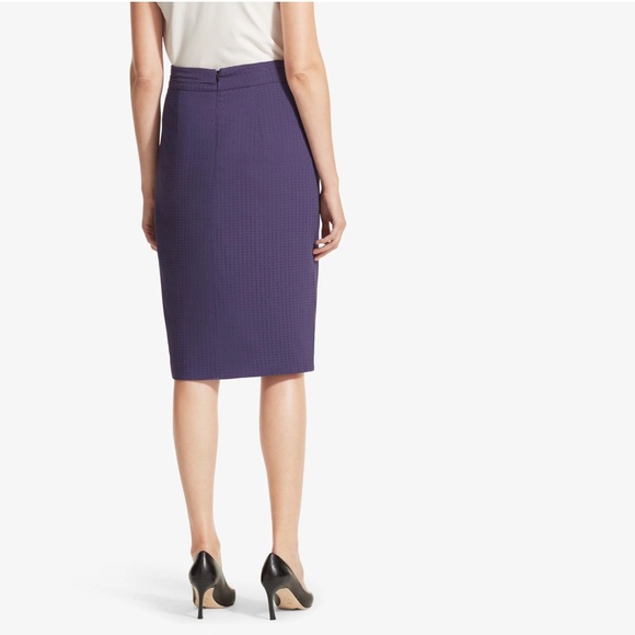 MM Lafleur The Lenox Skirt Foulard High Rise Deep Purple Knee Length Skirt -6(M) - Picture 5 of 12
